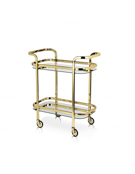 Carrito Dorado Barra Bartending carro para cocktelería o postres