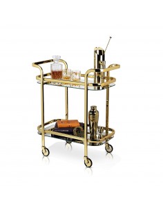 Carrito Dorado Barra Bartending carro para cocktelería o postres