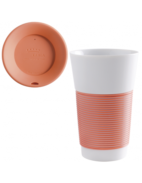 Termo para cafe naranja porcelana Kahla cupit 470 ml