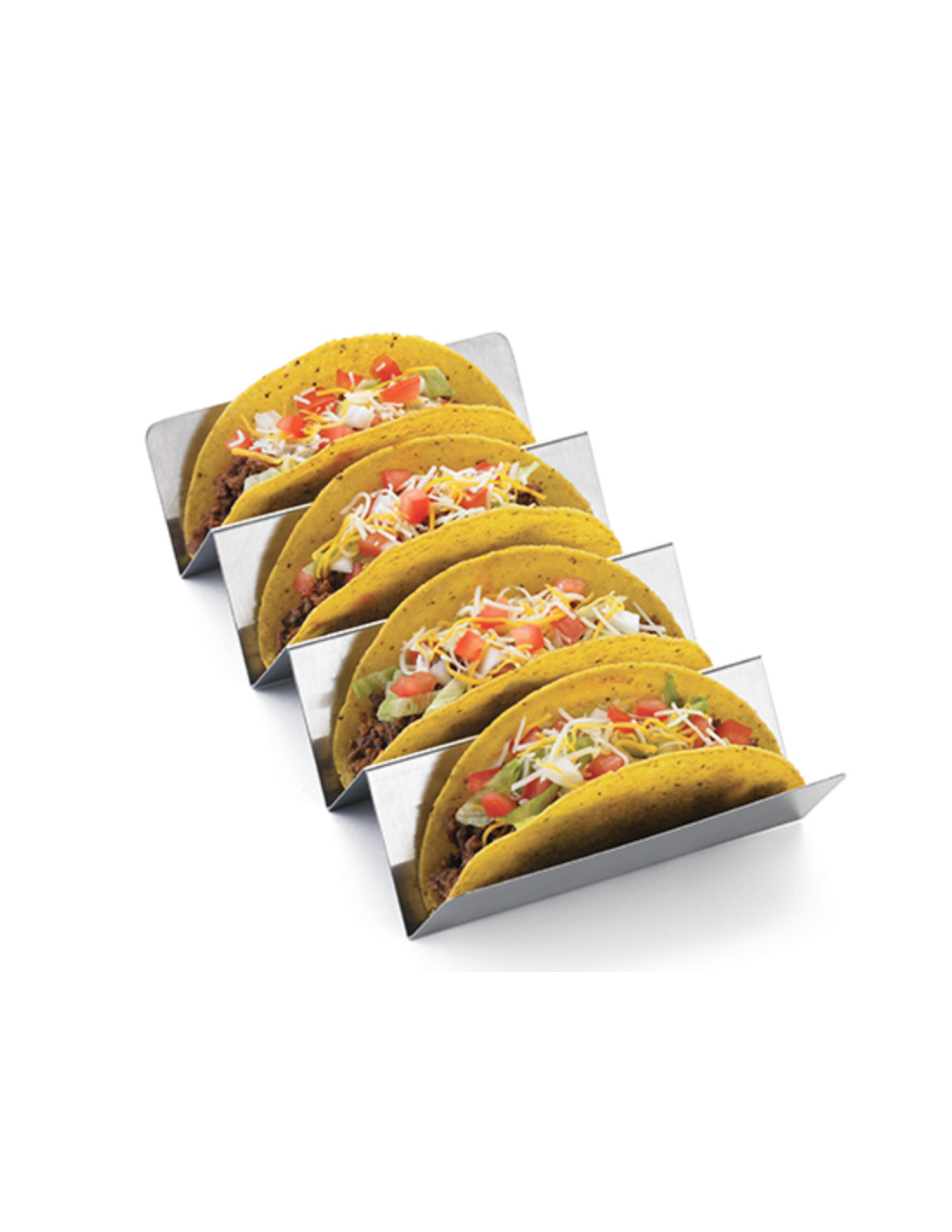 acero inoxidable Soporte para Tacos de acero inoxidable HapWay soporte para comida mexicana para tacos duros o blandos 4 Stack Holder 