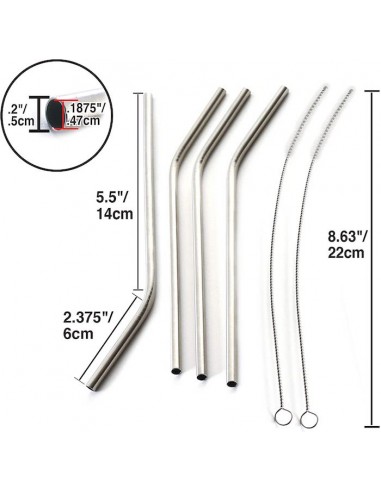 POPOTES DE ACERO CURVOS