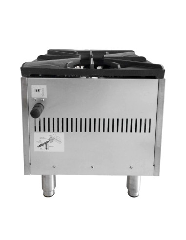 ESTUFÓN COMERCIAL DE UNA SECCION A GAS DE 3 QUEMADORES CONCENTRICOS