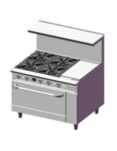 ESTUFA COMERCIAL A GAS DE 4 QUEMADORES Y HORNO