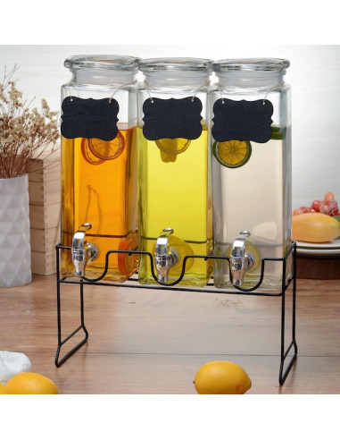 Set de 3 dispensadores de vidrio de 3 litros vittori 2819