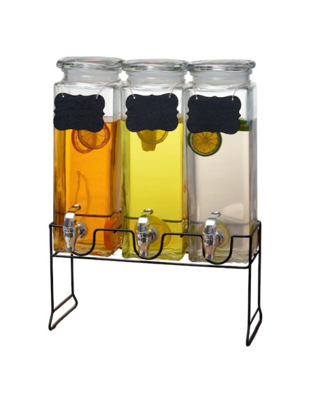 Set de 3 dispensadores de vidrio de 3 litros vittori 2819