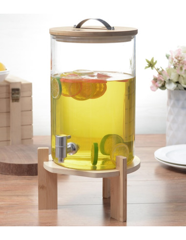 DISPENSADOR BOROSILICATO 8 L BASE MADERA